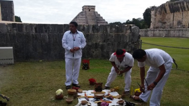 Realizan ritual de anuencia del Tren Maya en el sureste