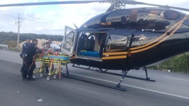 “Estrenan” helicóptero de la SSP, trasladan a dos lesionados de gravedad