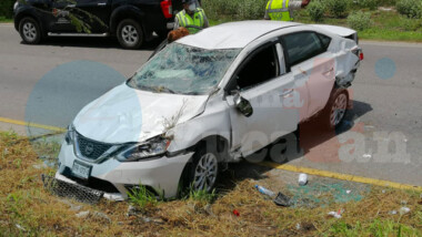 Protagoniza aparatoso accidente por conducir en estado de ebriedad
