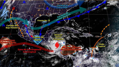 Lluvias fuertes por Frente Frío 13 y el huracán ‘Iota’