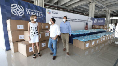 Estados Unidos dona material y equipo de protección anticovid al Gobierno de Yucatán