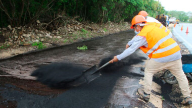 Construyen en Mérida ciclovía con neumáticos reciclados