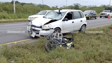 Muere motociclista en la Mérida-Cancún