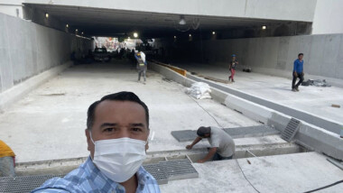 Renán Barrera supervisa últimos detalles del Paso Deprimido