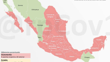 Q.Roo. y Yucatán encabezan los estados con mayor incremento de casos de covid