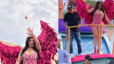 A huevazos reciben a Karely Ruiz en Carnaval de Guaymas