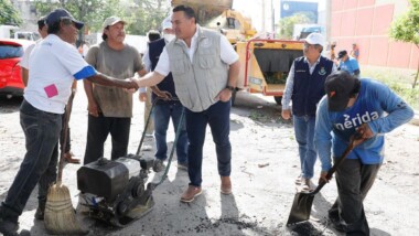 Avanza la repavimentación de calles en Mérida