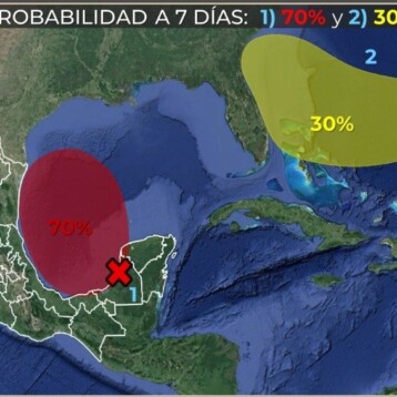 Amenaza ciclón con 70% de probabilidad en el Golfo