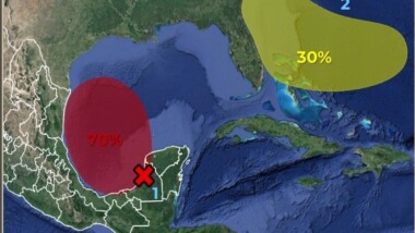 Amenaza ciclón con 70% de probabilidad en el Golfo