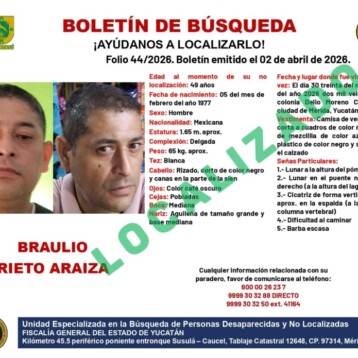 Localizan a hombre reportado como desaparecido en Mérida