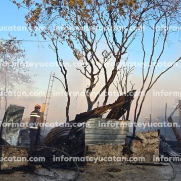 Incendio arrasa con viviendas en Dzununcán