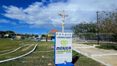 Se abre socavón en parque del sur de Mérida